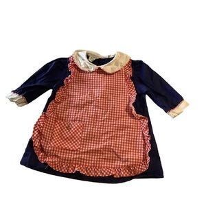 Adorable Vintage Kate Greenaway Apron Front Dress 3T